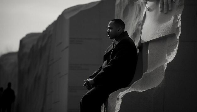 momento solemne en el Martin Luther King Jr. Memorial en Washington DC con personas