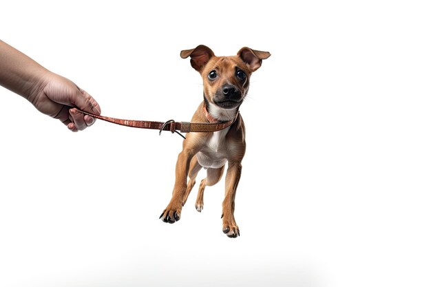 Foto un momento tierno sosteniendo un pequeño perro adorable en la palma de una mano creado con tecnología de ia generativa