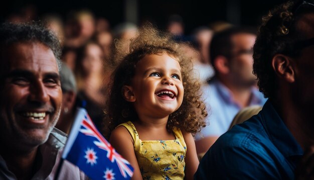 Foto el momento de una tradicional ceremonia de ciudadanía del día de australia