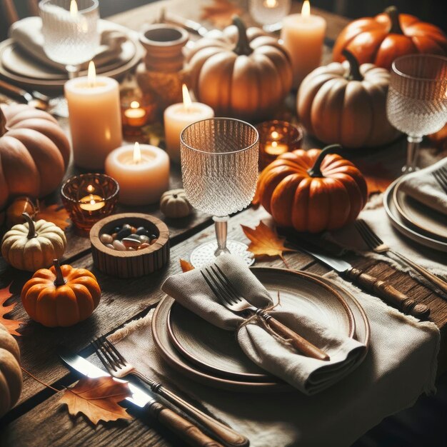 Foto momentos de acción de gracias calabaza y arce en fondo de madera oscura