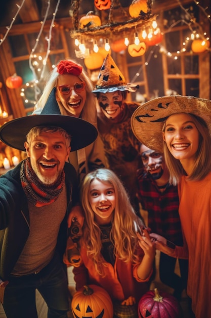 Momentos de celebración del festival de Halloween con un ambiente espeluznante y espeluznante.