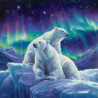 Foto momentos congelados com amorosas famílias de ursos polares