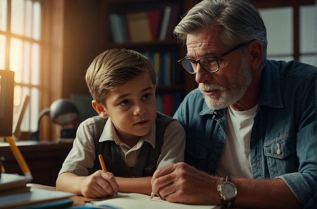 Momentos de educación Padre Hijo Aprendizaje