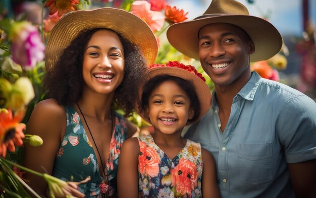 Foto momentos familiares alegres un retrato afroamericano sonriente ai generativa