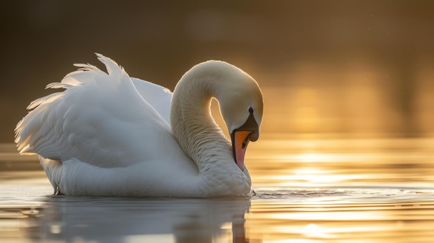 Momentos graciosos Um cisne empenhado na limpeza de penas AR 169