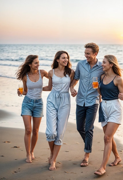 Momentos de oro en el paseo al atardecer junto al mar