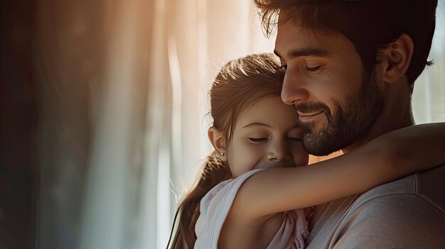 Foto momentos tiernos de padre e hija