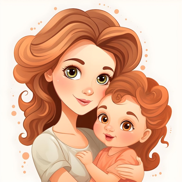 Mommy und Baby Cartoon-Vektor-Clipart