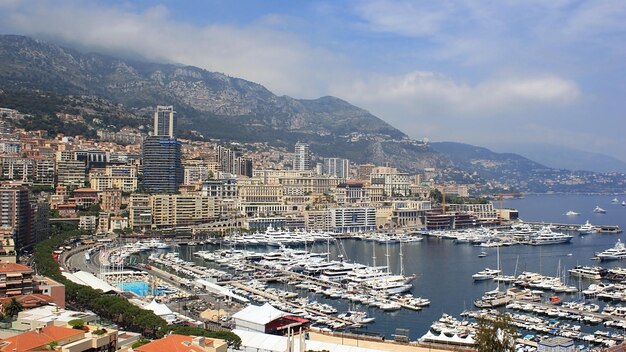 Foto monaco blick auf die bucht von monte carlo