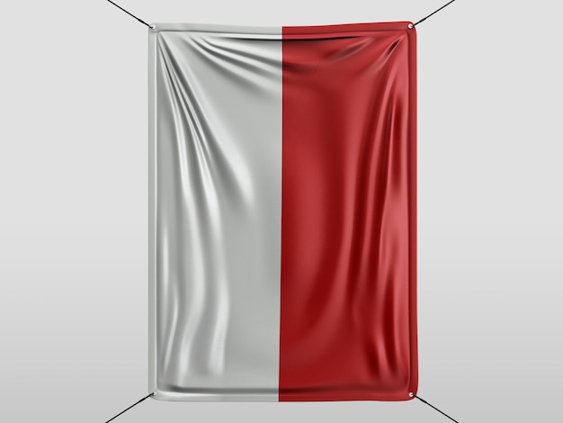 Foto monaco der 3d-renderflagge isolierter und weißer hintergrund