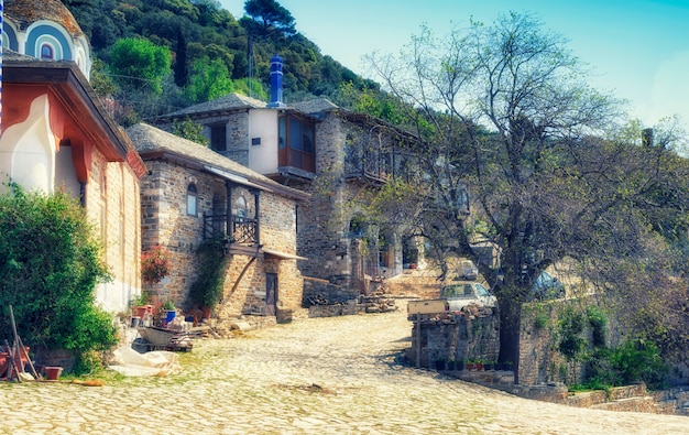 Monasterio Dochiariou, península de Athos, Monte Athos, Chalkidiki, Grecia