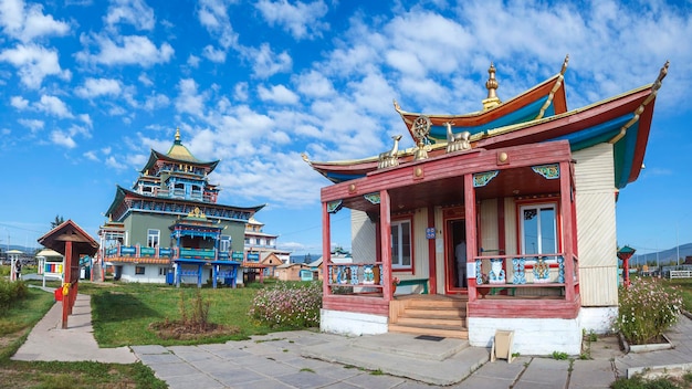El monasterio de Ivolginsky datsan es el templo budista ubicado cerca de la ciudad de Ulan-Ude. Buriatia, Rusia