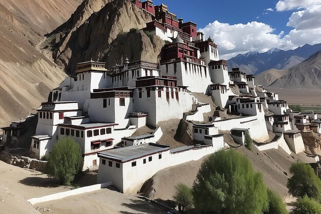 El monasterio de Thiksey Thiksey gompa leh Ladakh Jammu y Cachemira la India