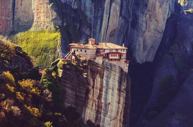 Monasterios de Meteora en Grecia. Filtro de Instagram.