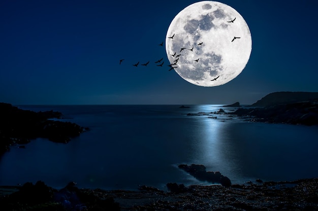 Mond auf dem Meer von Sardinien