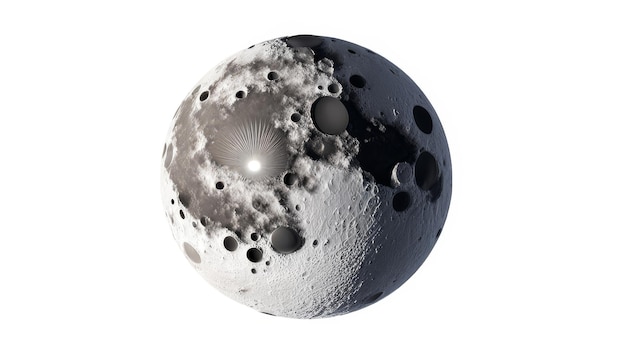 Mond auf einem isolierten weißen Hintergrund