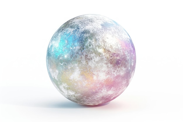 Mond-Symbol iridescente Kugel weißer Hintergrund Feier