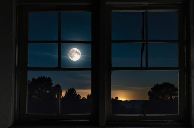 Mondlicht strömt durch ein Fenster