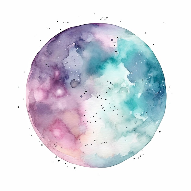 Mondwasserfarbe, pastellweißer Hintergrund, erzeugt Ai