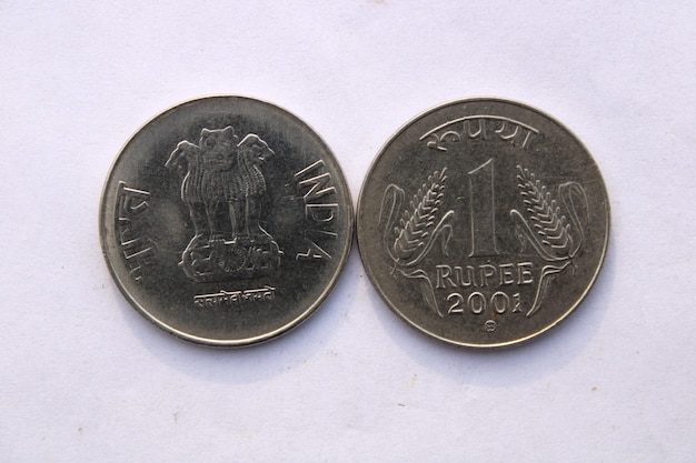 Foto moneda de 1 rupia india de 2001