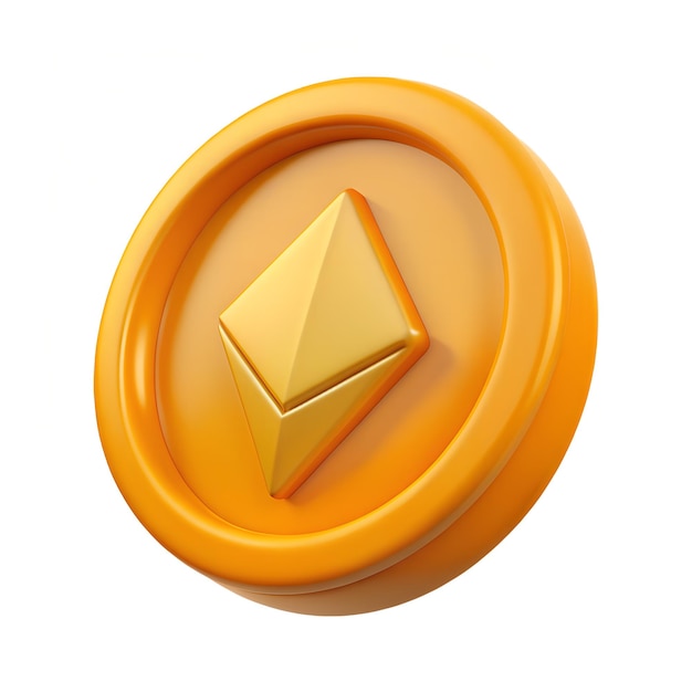 Foto moneda 3d de ethereum