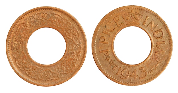 Moneda antigua del régimen británico cerrar