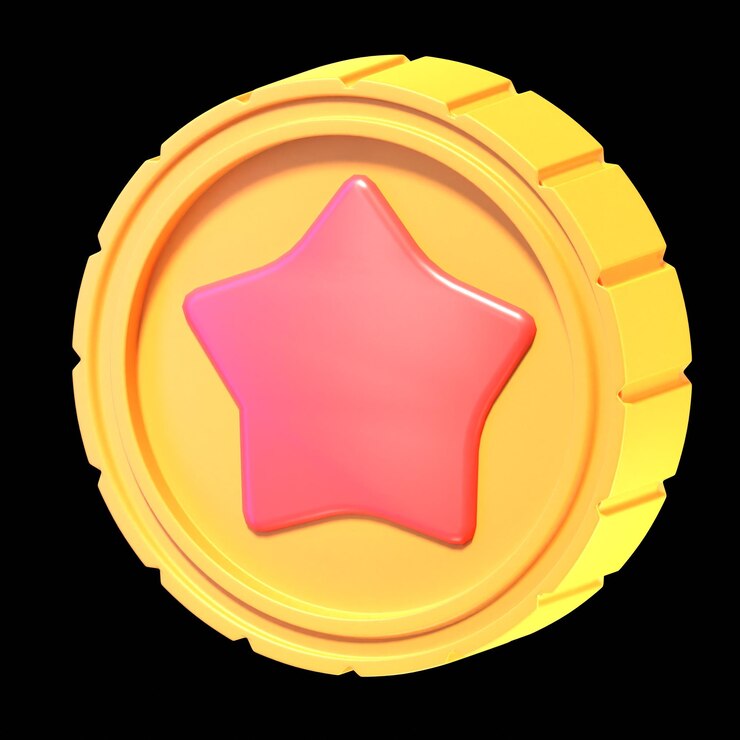 Foto moneda de arma de juego de ilustración de iconos aislados en 3d