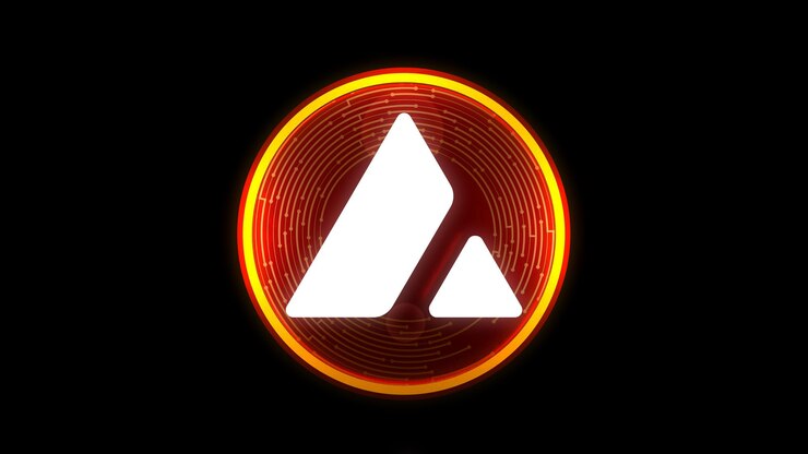 Foto moneda avax. cripto avax. criptomonedas. comerciantes comerciales. símbolo avax. logotipo de avax. criptos. bitcoin