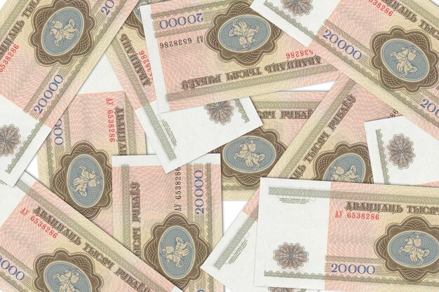 Foto moneda de bielorrusia billetes de banco de bielorrusia cerrar dinero de bielorrusia rublos de bielorrusia3d render