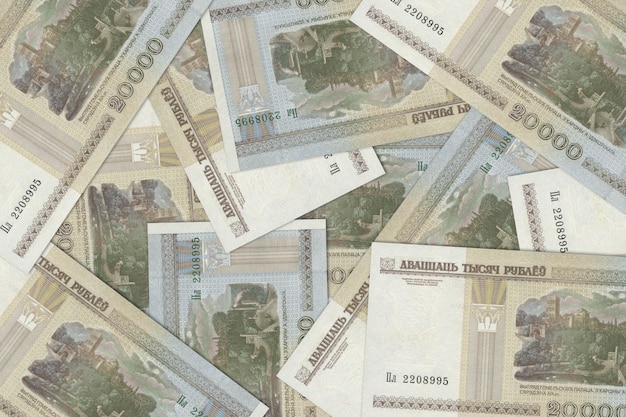 Foto moneda de bielorrusia billetes de banco de bielorrusia cerrar dinero de bielorrusia rublos de bielorrusia3d render