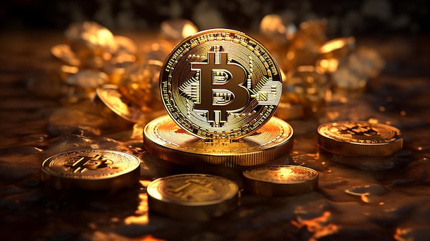 Moneda Bitcoin en el Cosmos