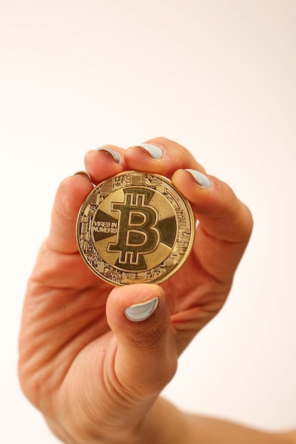 Moneda Bitcoin, una vista de cerca del bitcoin