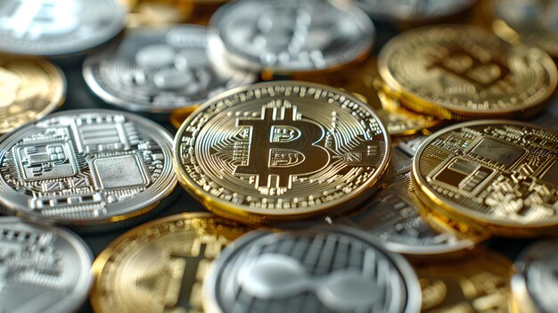 Foto moneda de bitcoins 8