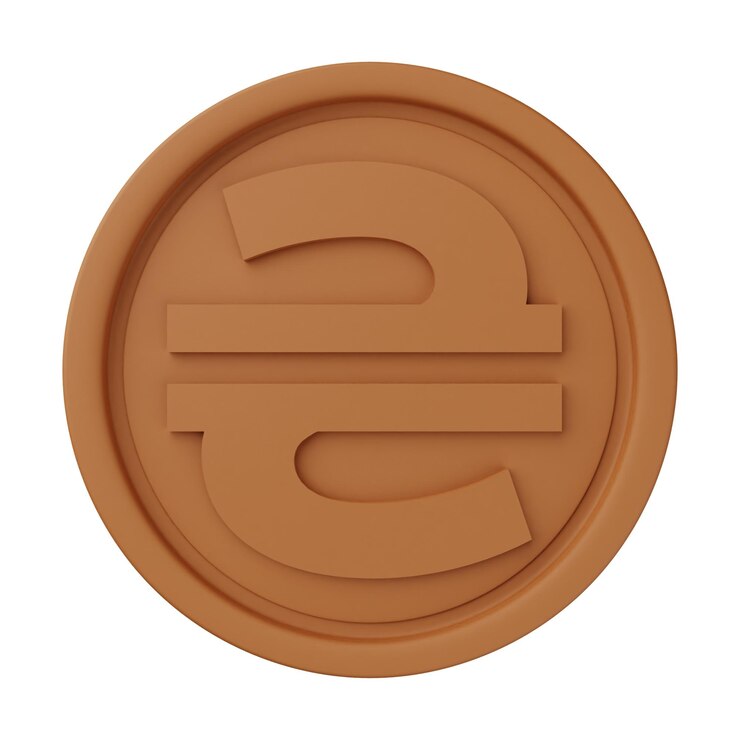Foto moneda de bronce hryvnia ilustración 3d aislada en fondo blanco