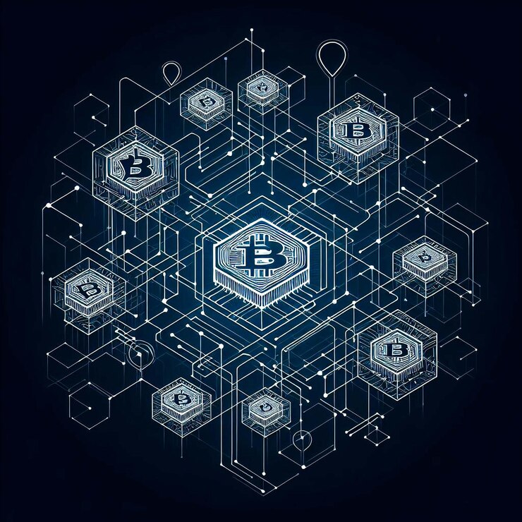 Foto moneda criptográfica de cadena de bloques y moneda digital