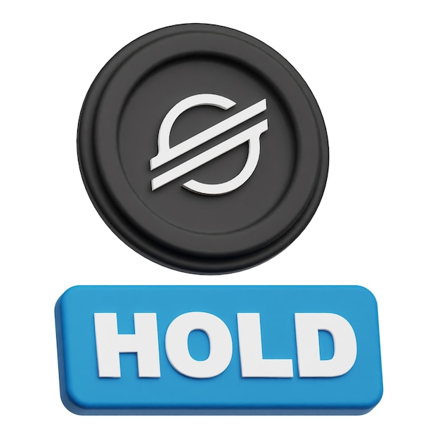 La moneda criptográfica Stellar XLM es un icono 3D aislado sobre un fondo blanco.
