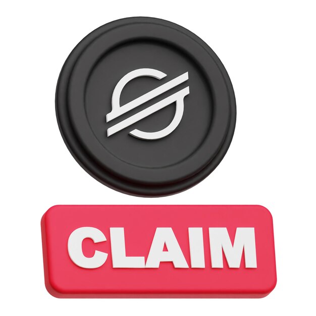 La moneda criptográfica Stellar XLM es un icono 3D aislado sobre un fondo blanco.