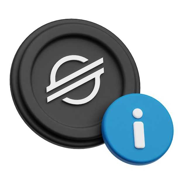 La moneda criptográfica Stellar XLM es un icono 3D aislado sobre un fondo blanco.