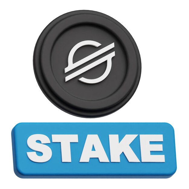 La moneda criptográfica Stellar XLM es un icono 3D aislado sobre un fondo blanco.