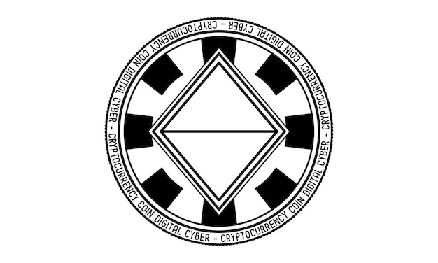 Moneda Ethereum aislado sobre fondo blanco.