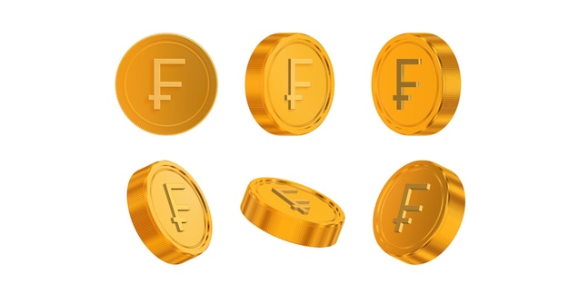 Moneda de monedas de oro 3D gratis en ángulo para Forex y finanzas
