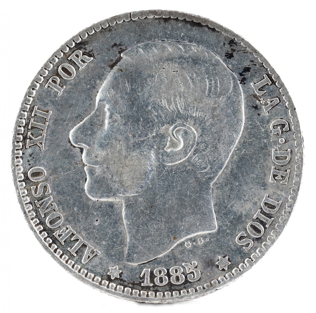 Moneda de plata del rey Alfonso XII