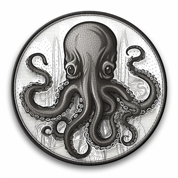 Una moneda con un pulpo en ella que dice kraken.