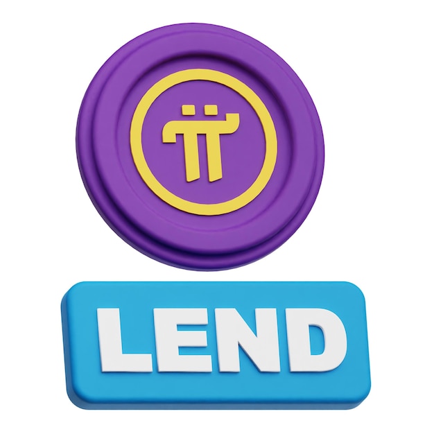 la moneda de la red pi icono 3d aislado en el fondo blanco