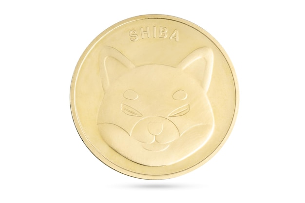 Moneda Shiba aislada sobre fondo blanco