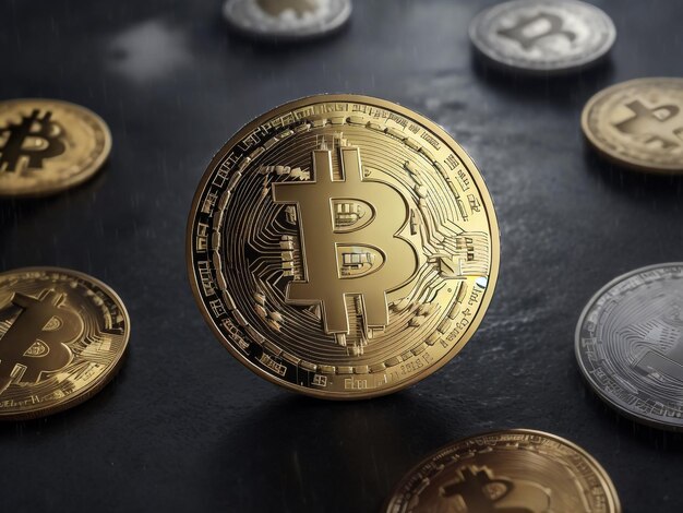 Moneda virtual de oro de Bitcoin
