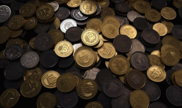 Monedas de criptomonedas que enfatizan el alto valor y la seguridad de las monedas digitales Creación usando herramientas generativas de IA