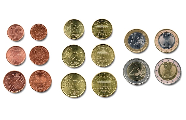 Monedas de euro aisladas