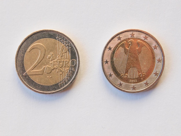 monedas de euro aisladas