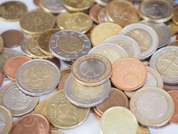 Foto monedas de euro unión europea